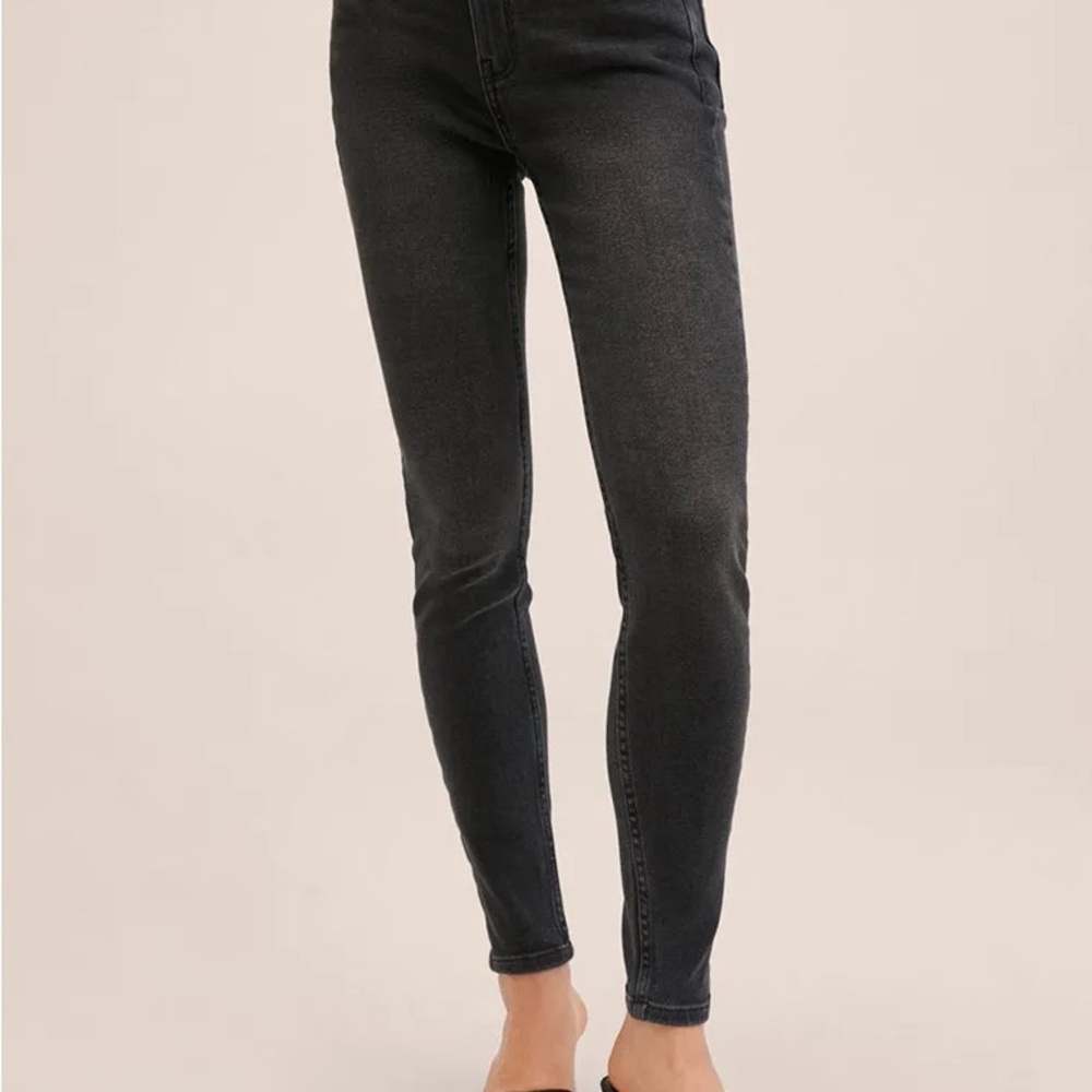 Mango Women’s Grey High-Rise Skinny Jeans